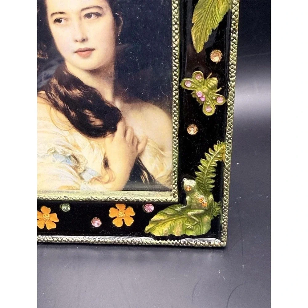 Collectives Enamel Picture Frame Botanical Frog Dragonfly Rhinestone 4x